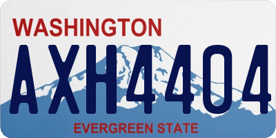 WA license plate AXH4404
