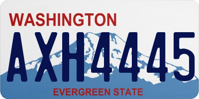 WA license plate AXH4445