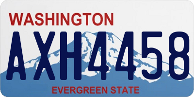 WA license plate AXH4458