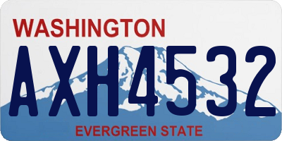 WA license plate AXH4532