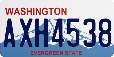 WA license plate AXH4538