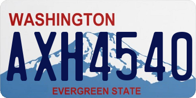 WA license plate AXH4540
