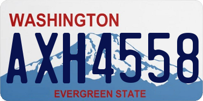 WA license plate AXH4558