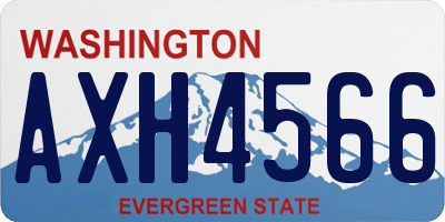 WA license plate AXH4566
