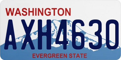 WA license plate AXH4630