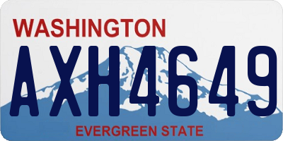 WA license plate AXH4649