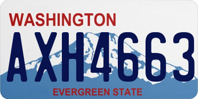 WA license plate AXH4663