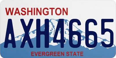 WA license plate AXH4665
