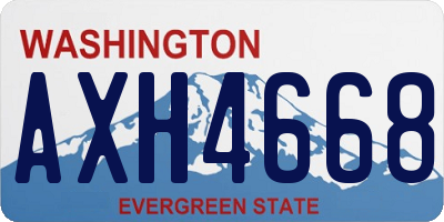 WA license plate AXH4668