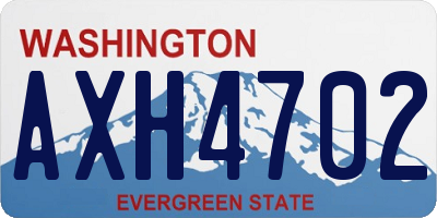 WA license plate AXH4702