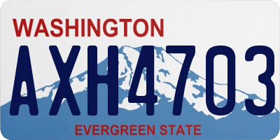 WA license plate AXH4703