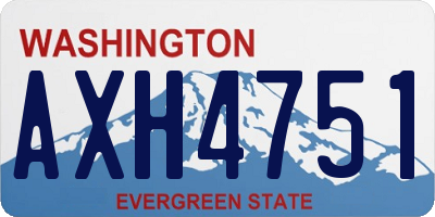 WA license plate AXH4751