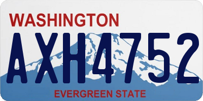 WA license plate AXH4752