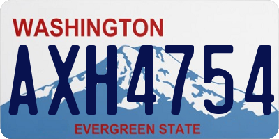 WA license plate AXH4754