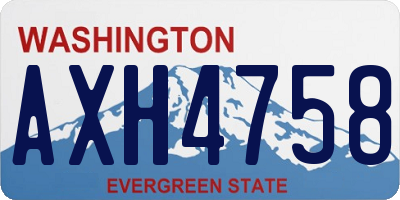 WA license plate AXH4758