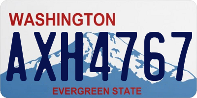 WA license plate AXH4767