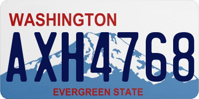 WA license plate AXH4768