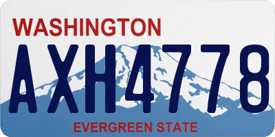 WA license plate AXH4778