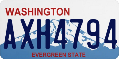 WA license plate AXH4794