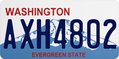 WA license plate AXH4802