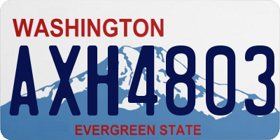 WA license plate AXH4803