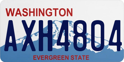 WA license plate AXH4804