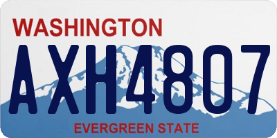 WA license plate AXH4807
