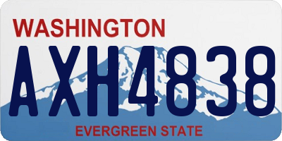 WA license plate AXH4838