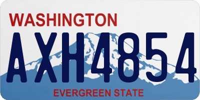 WA license plate AXH4854
