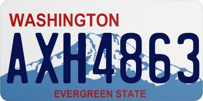 WA license plate AXH4863