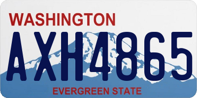 WA license plate AXH4865