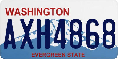 WA license plate AXH4868