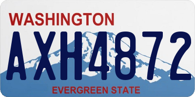 WA license plate AXH4872