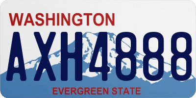 WA license plate AXH4888