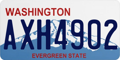 WA license plate AXH4902