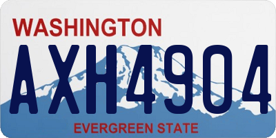 WA license plate AXH4904