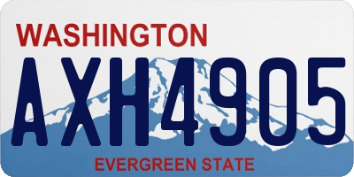 WA license plate AXH4905