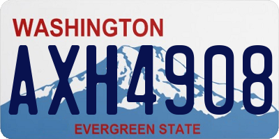 WA license plate AXH4908