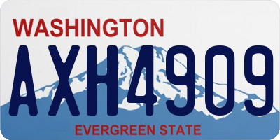 WA license plate AXH4909