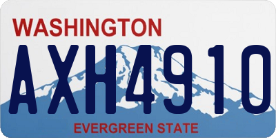 WA license plate AXH4910