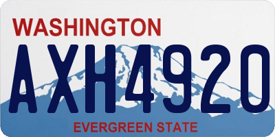 WA license plate AXH4920