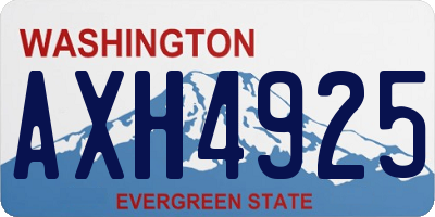 WA license plate AXH4925