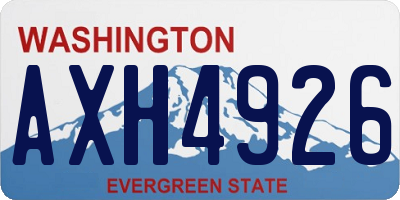 WA license plate AXH4926