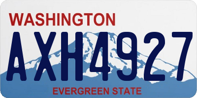 WA license plate AXH4927