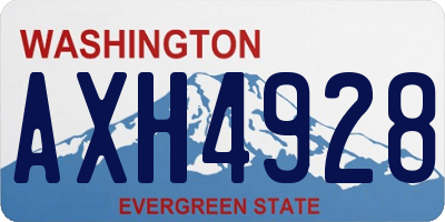 WA license plate AXH4928