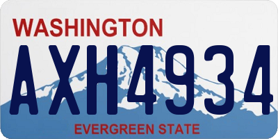 WA license plate AXH4934