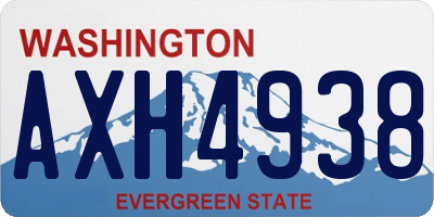 WA license plate AXH4938