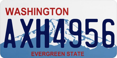 WA license plate AXH4956