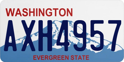 WA license plate AXH4957