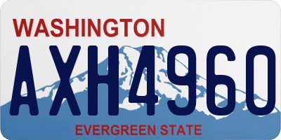 WA license plate AXH4960